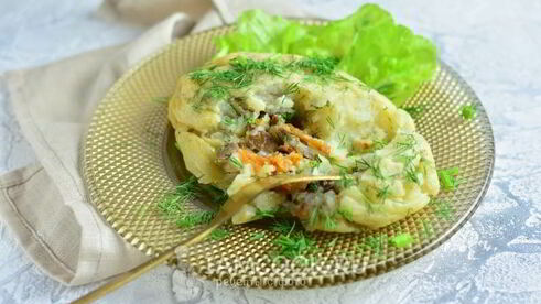 картофельные зразы с грибами в духовке