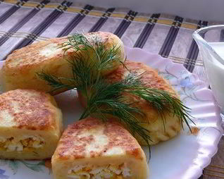 Картофельные зразы с яйцом
