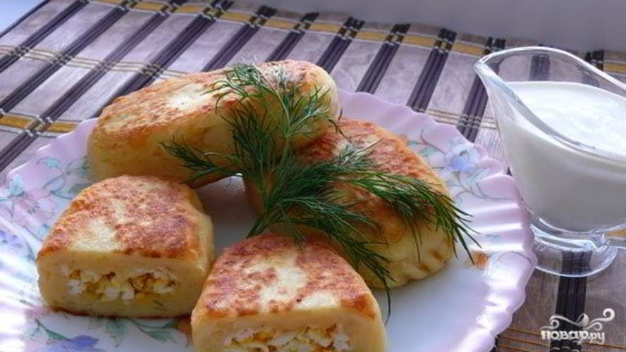 Рецепт картофельных зраз с яйцом