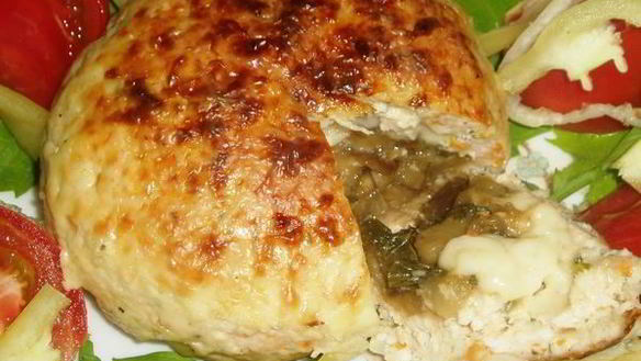 Рецепт Куриных зраз с баклажанами и сыром