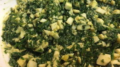 куриные зразы со шпинатом и яйцом