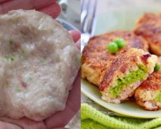 Рыбные зразы с зеленым горошком