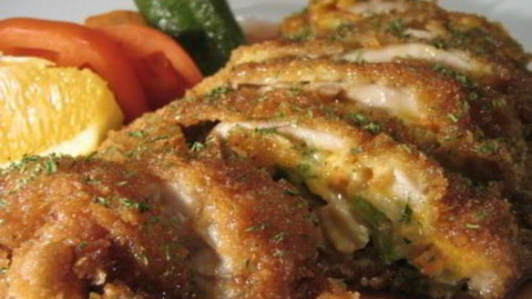 Рецепт Зраз из говядины с грибами, рисом и зеленым горошком