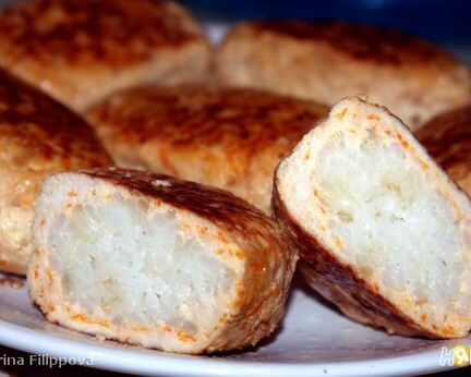 Зразы мясные с рисом