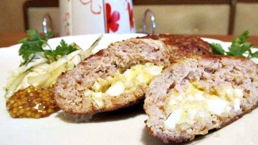 Рецепт зраз с сыром и яйцом