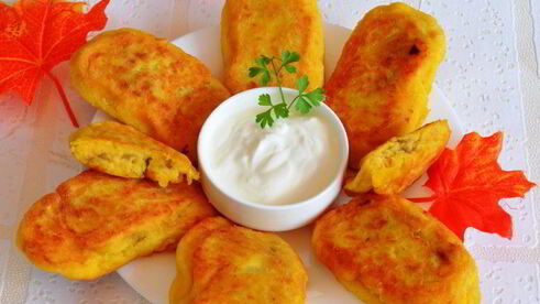 зразы тыквенно-картофельные с грибами