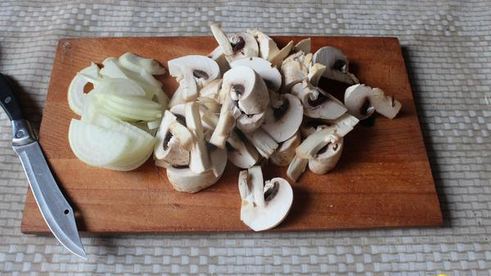 гречка с грибами и луком