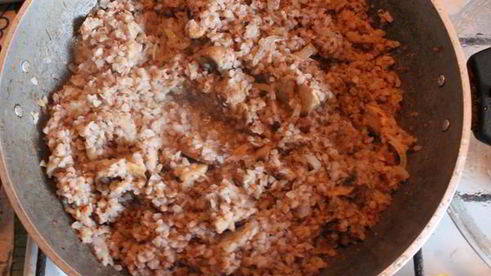 гречка с грибами и луком