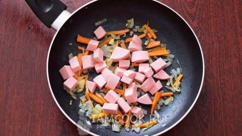 гречка с колбасой