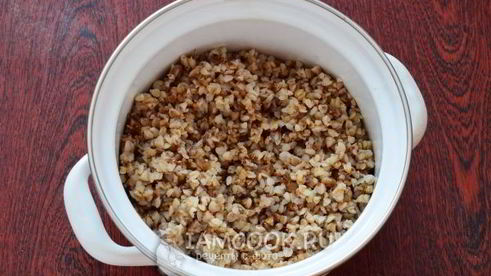 гречка с колбасой