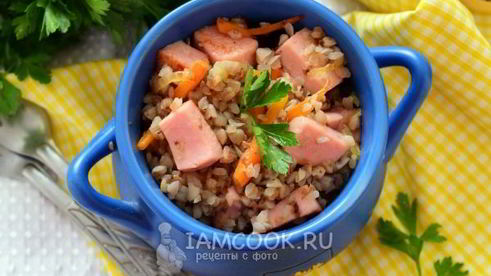 гречка с колбасой