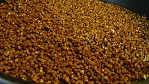 гречка с куриными сердечками