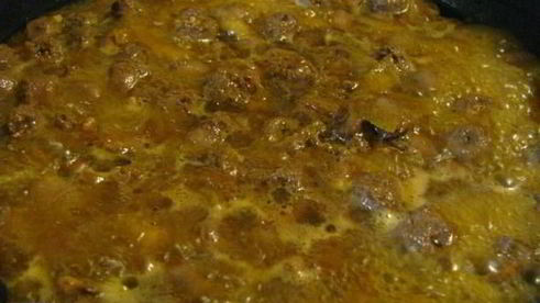 гречка с куриными сердечками