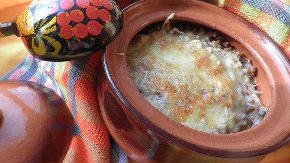 Рецепт Каши гречневой, запеченной с грибами