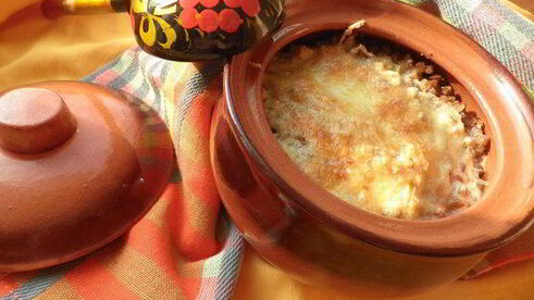 каша гречневая, запеченная с грибами