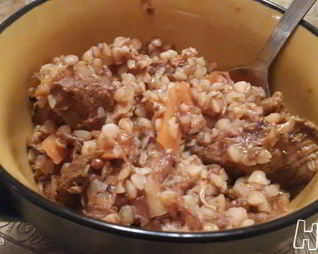 Очень мясная томленая гречневая каша