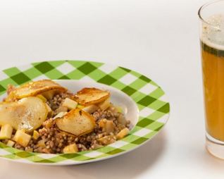 Каша из зеленой гречи с яблоком и тархун