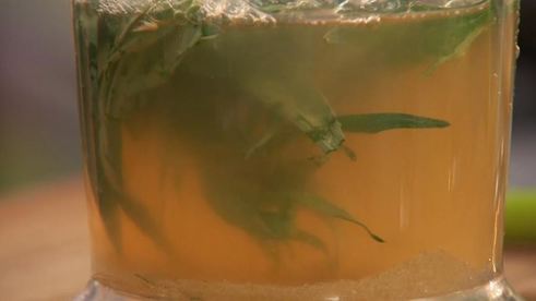 каша из зеленой гречи с яблоком и тархун