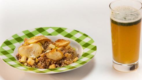 каша из зеленой гречи с яблоком и тархун