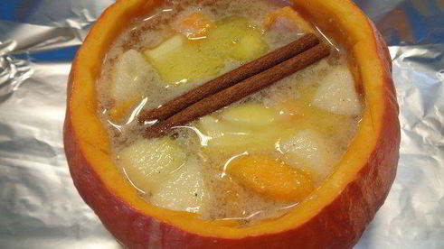 каша в тыковке веселый хэллоуин