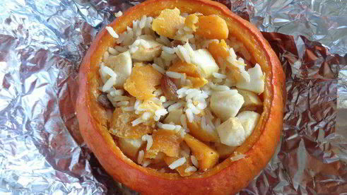 каша в тыковке веселый хэллоуин