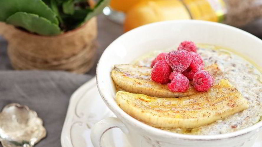 Рецепт многозерновой каши с запеченным бананом