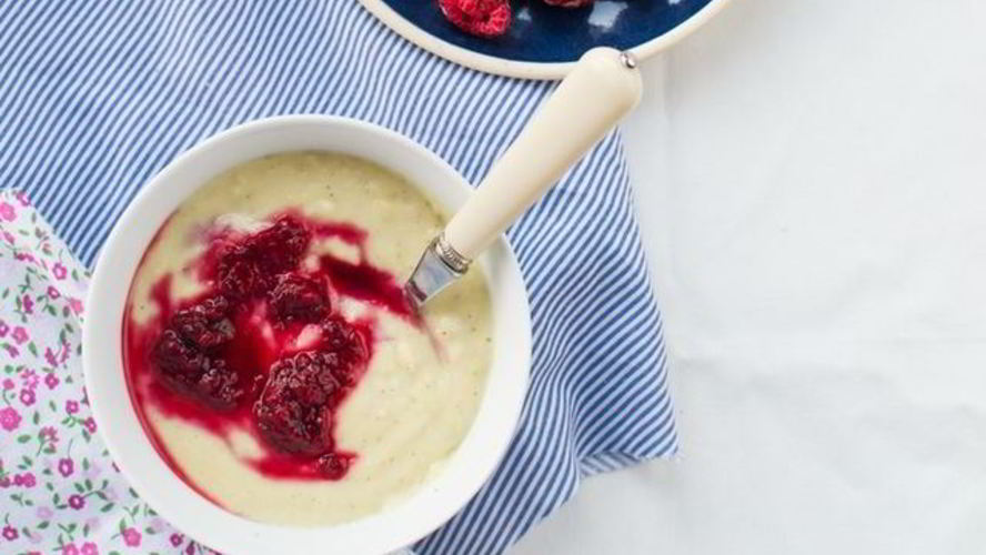 Рецепт пшенной каши с малиновым муссом