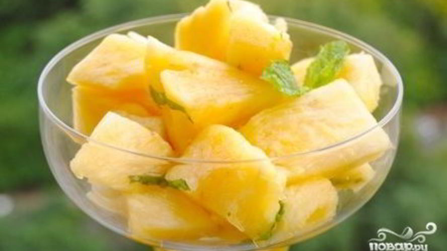 Рецепт ананаса с мятным сиропом