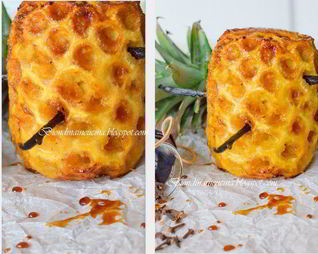 Ананас, запеченный в карамельном сиропе