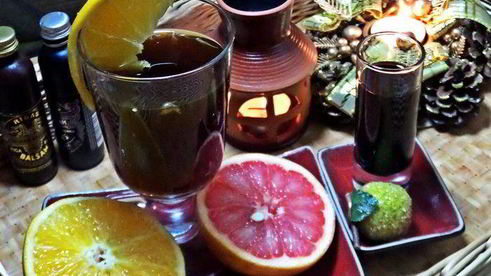 чай пуэр с цитрусами и бальзамом