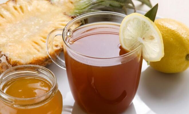 Чай с ананасовым соком и лимоном