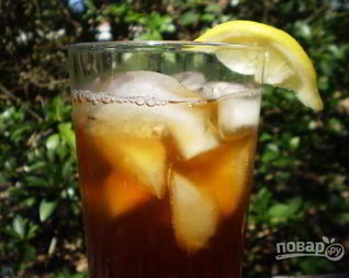 Холодный чай с лимоном