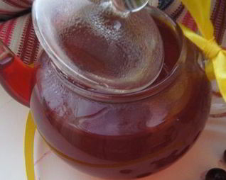 Клюквенный чай на травяном настое