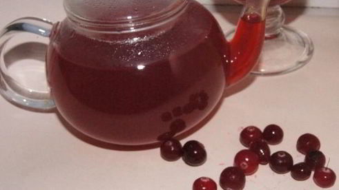 клюквенный чай на травяном настое
