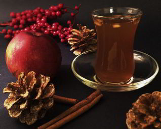 Коричный чай с яблоком, апельсином и мятой