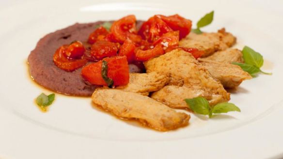 Рецепт Курицы с чайным соусом и пюре из фасоли