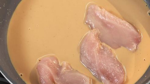 курица с чайным соусом и пюре из фасоли