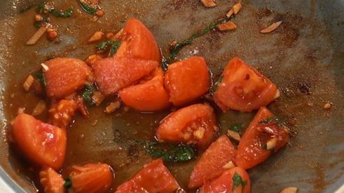 курица с чайным соусом и пюре из фасоли