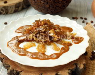 Карамелизированные баклажаны с кофейным соусом