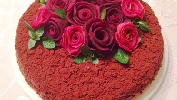 Рецепт Наполеона с горьким шоколадом, кофе и миндальной пастой