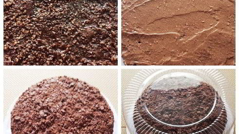 наполеон с горьким шоколадом, кофе и миндальной пастой