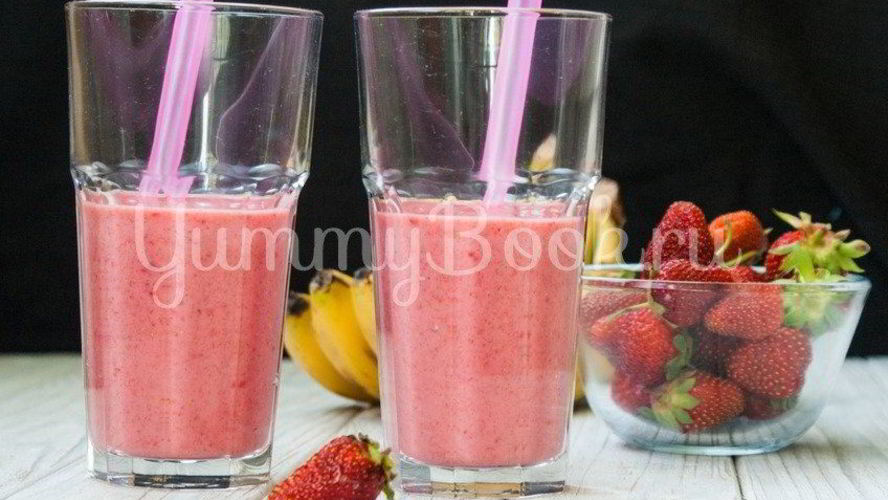 Рецепт клубнично-бананового смузи