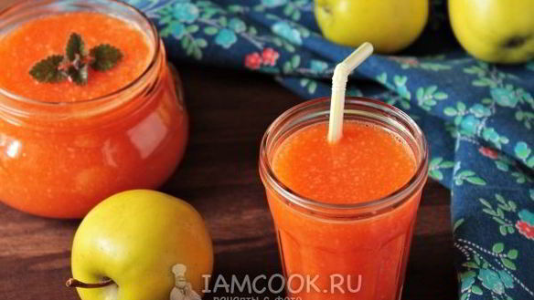 Рецепт Смузей с яблоком, морковью и имбирем