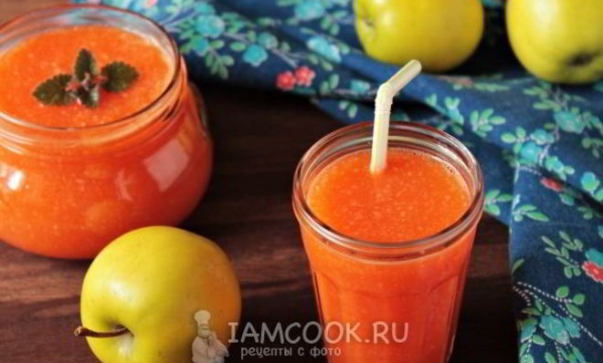 Смузи с яблоком, морковью и имбирем