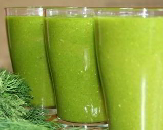 Зеленый коктейль с мандарином