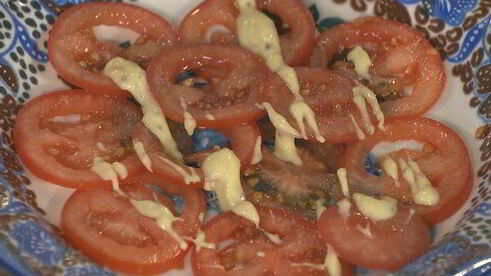 картофельный салат с авокадо и домашним майонезом