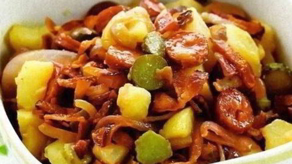 Рецепт Картофельного салата с беконом, без майонеза