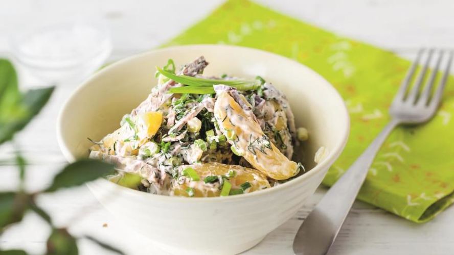 Рецепт картофельного салата с говядиной