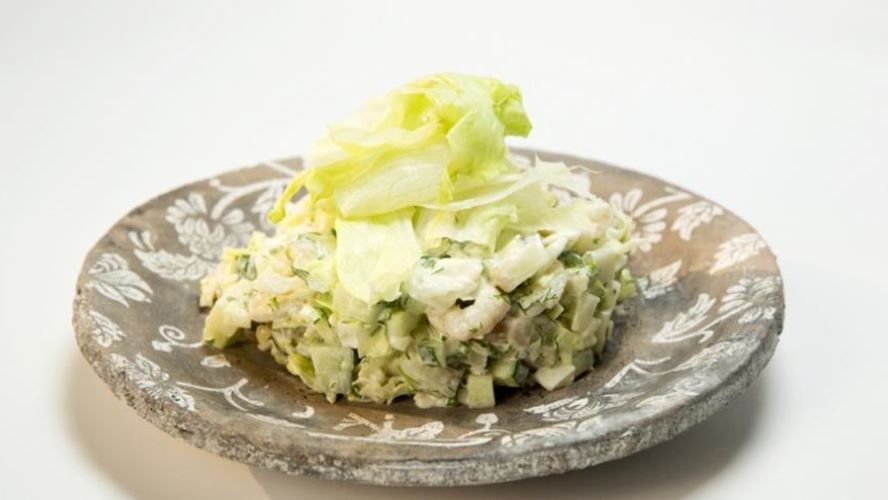 Рецепт картофельного салата с креветками