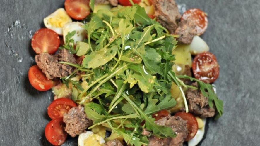 Рецепт картофельного салата с печенью трески